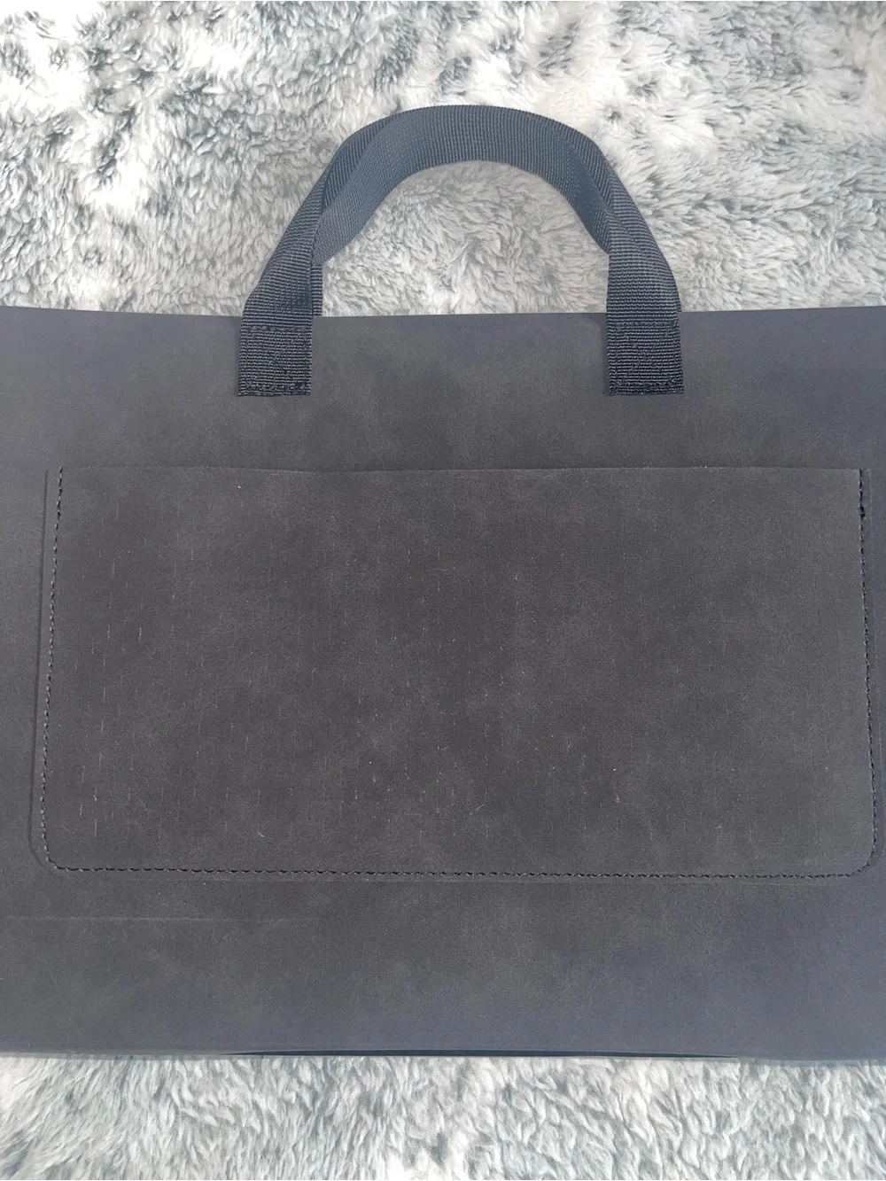 Unisex Laptop Gray Suede Case With Side Pocket - new